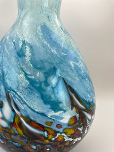 Blue landscape vase multi colour base