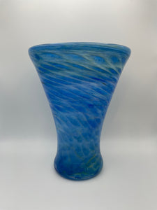 Blue, white with a tinge of green vase