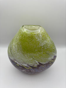 Plum, Green and White Landscape Vase