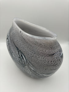 Dark Grey, Light Grey and White Landscape Vase