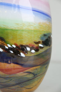 Multi Coloured Purple, Yellow and White Vase