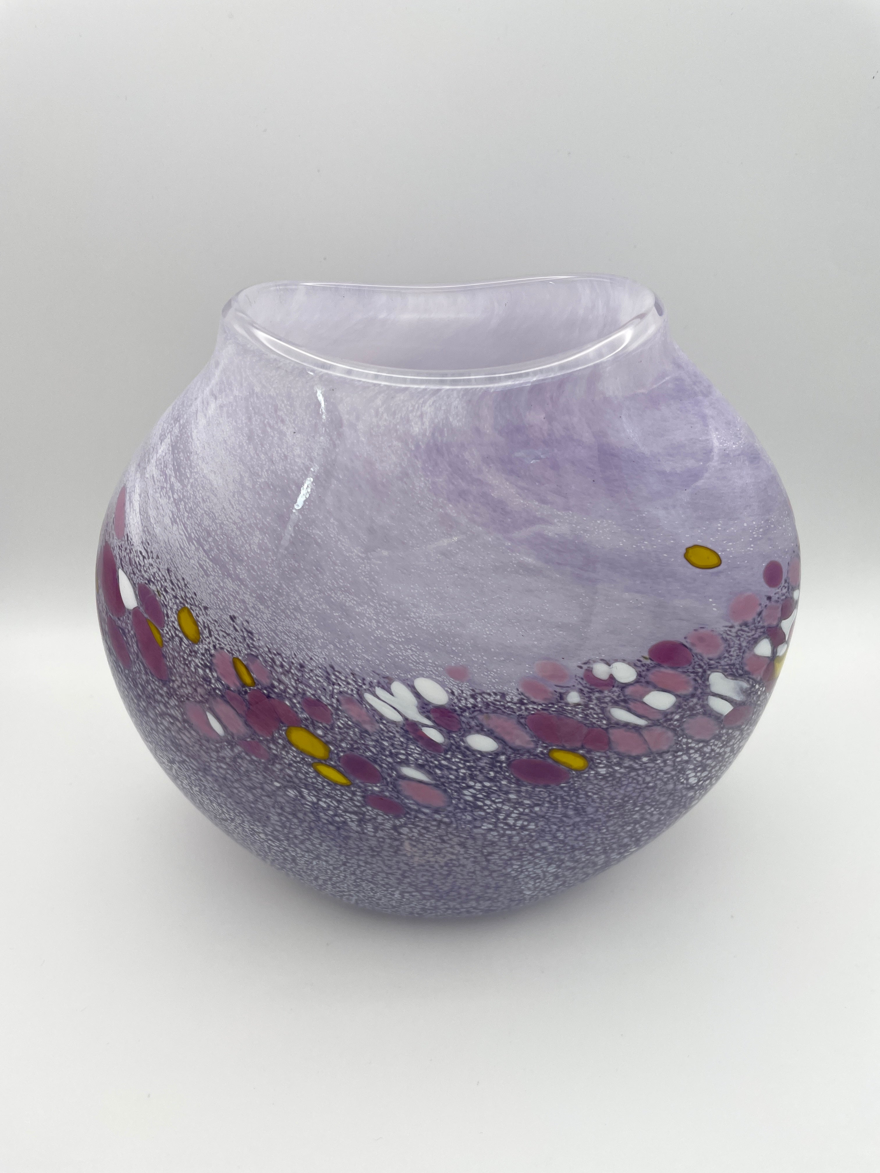 Lilac, White & Yellow Landscape Vase