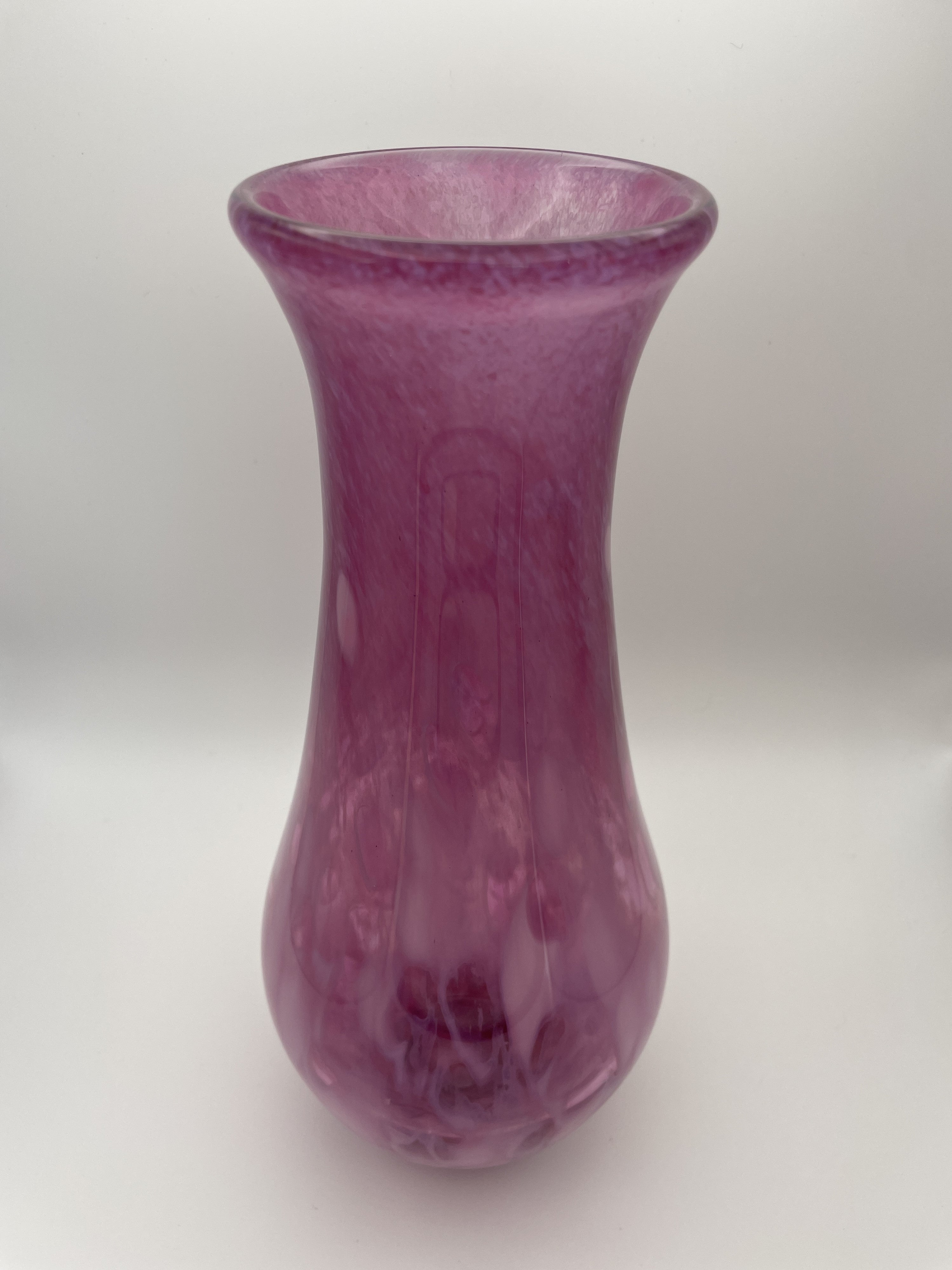 Pink blended vase with white dots