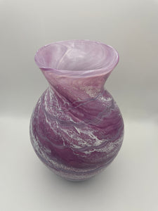 Pink white spiral vase