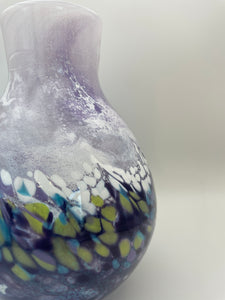 Purple White and Lime Green Vase