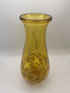 Yellow blended and white dots vase