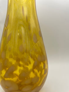 Yellow blended and white dots vase