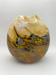 Yellow, Grey & Black Landscape Vase