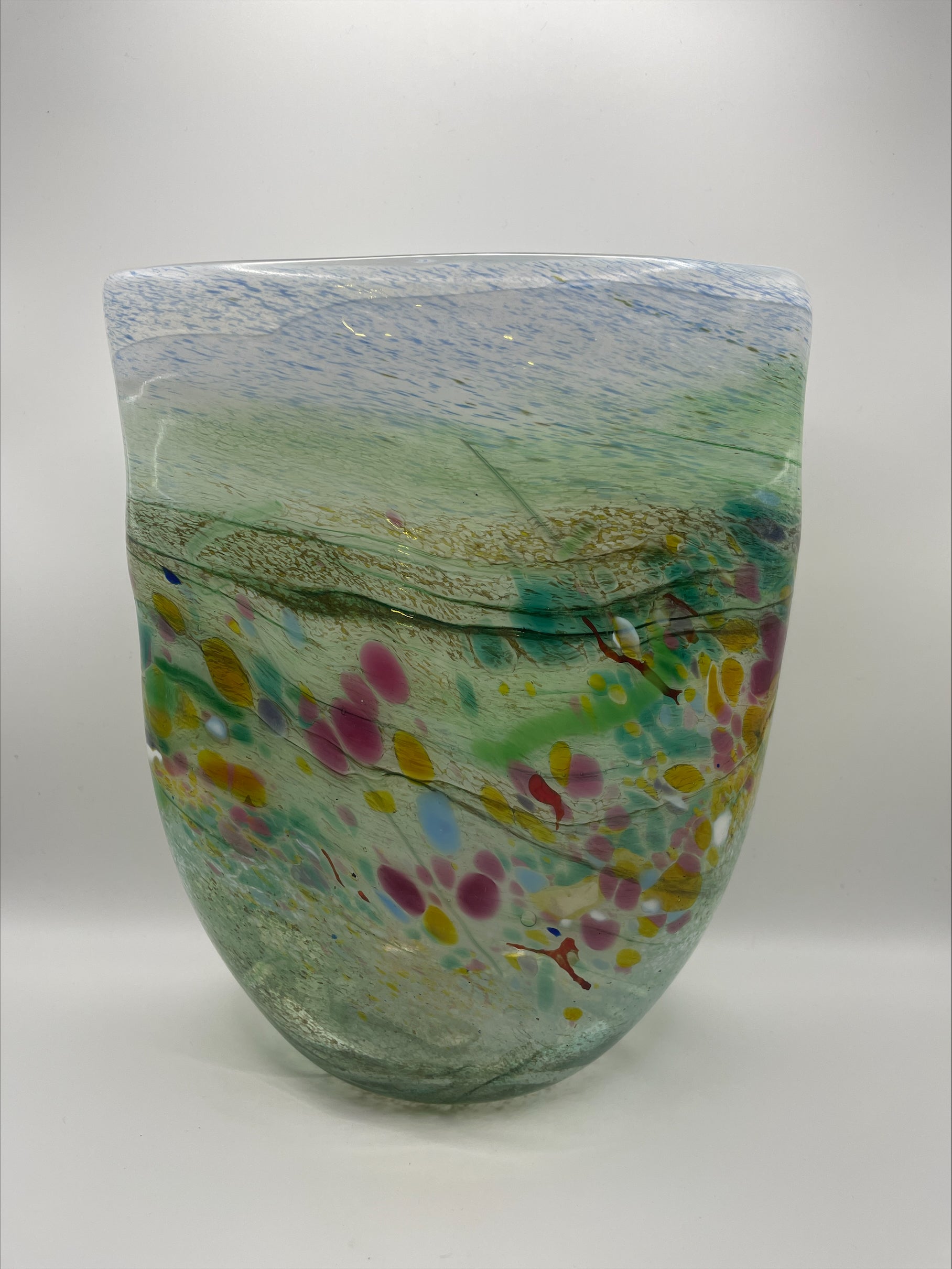 Spring Colours - Green, Blue, Pink, Blue, Yellow and Brown Vase