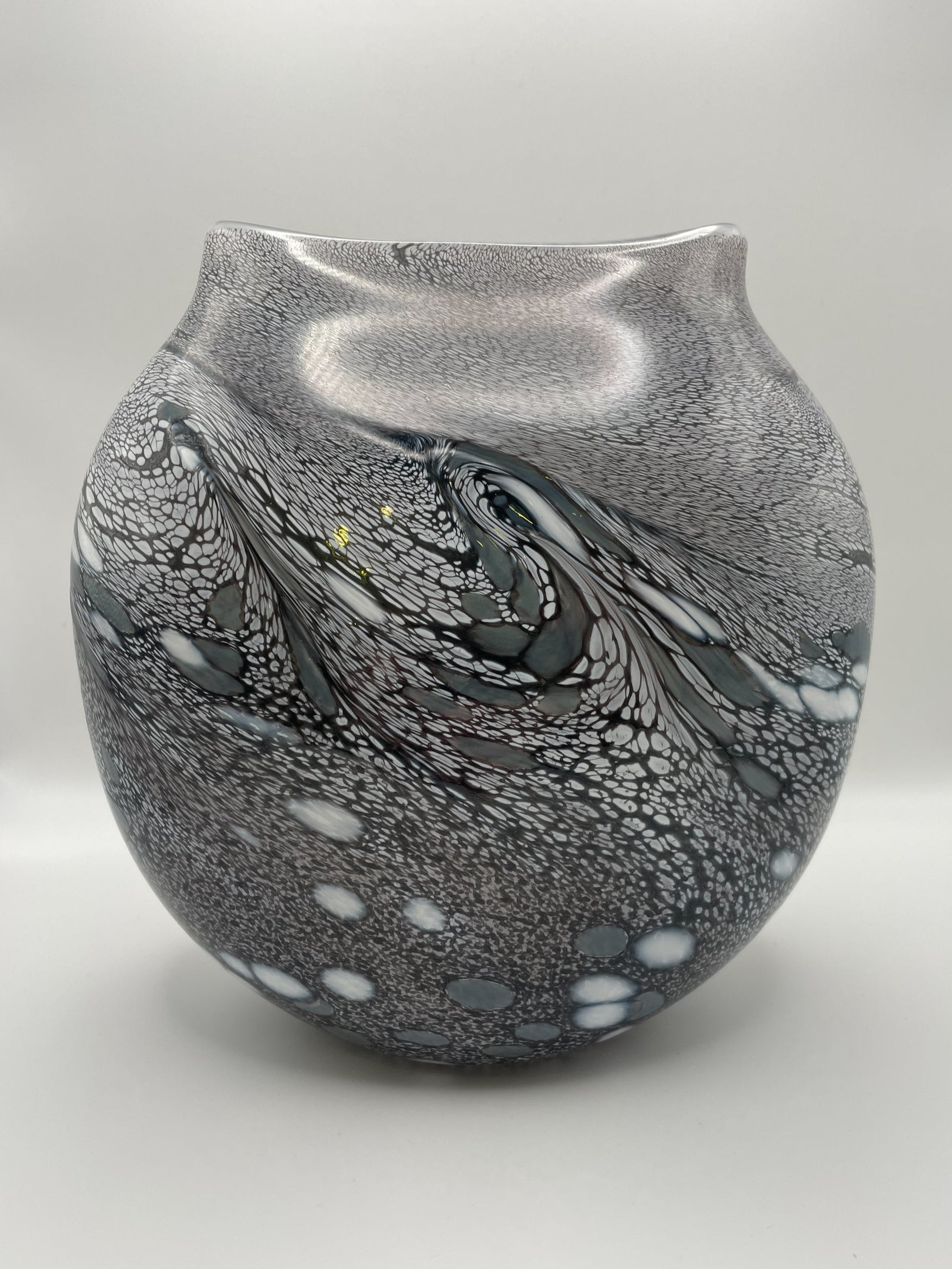 Dark Grey, Light Grey and White Landscape Vase