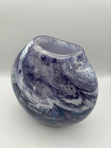 Purple, White, and Blue Landscape Vase