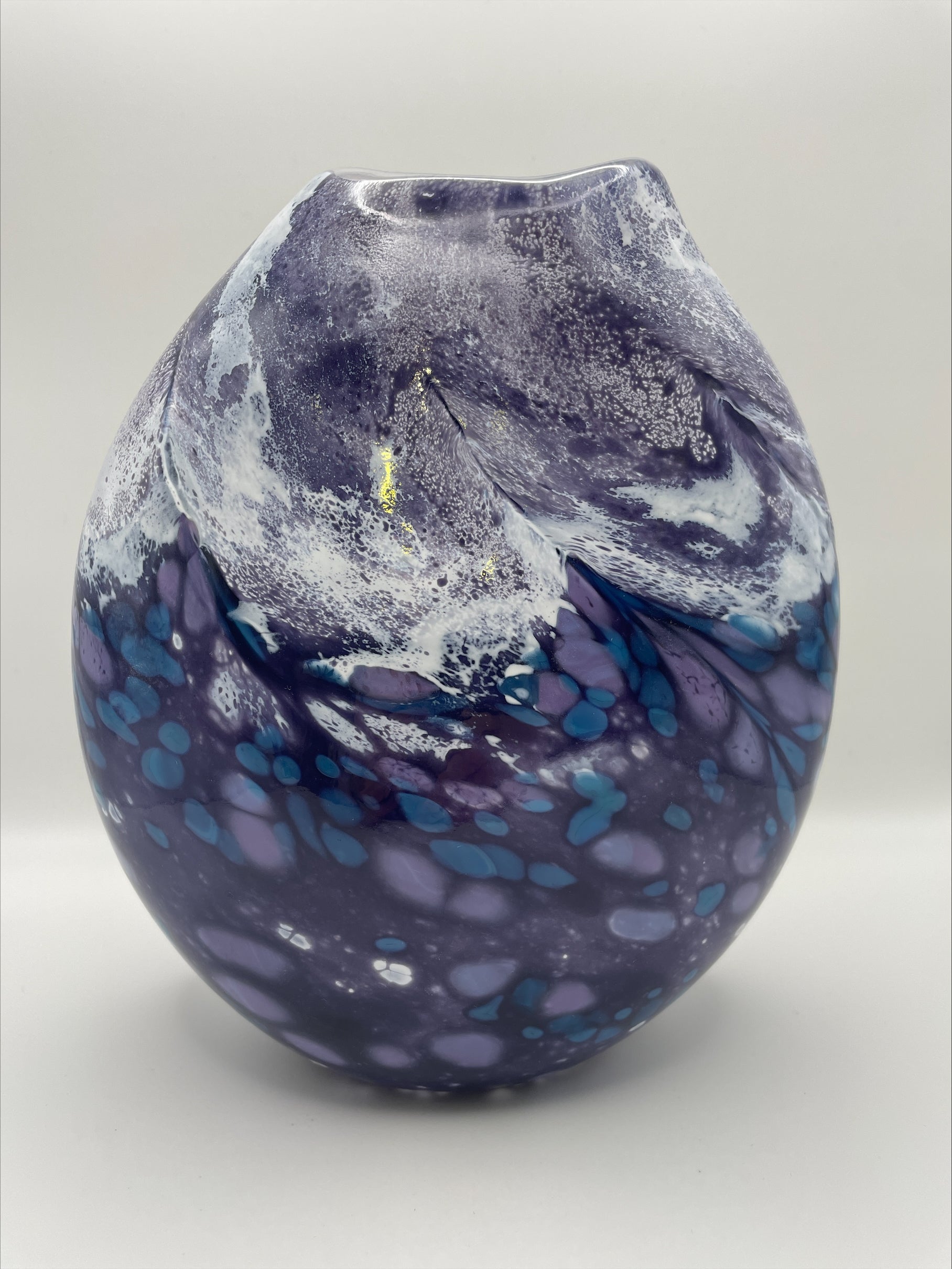 Purple, White, and Blue Landscape Vase