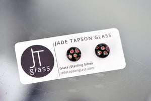 Jade Tapson - Dichroic Stud Sterling Silver Earrings - Spotted