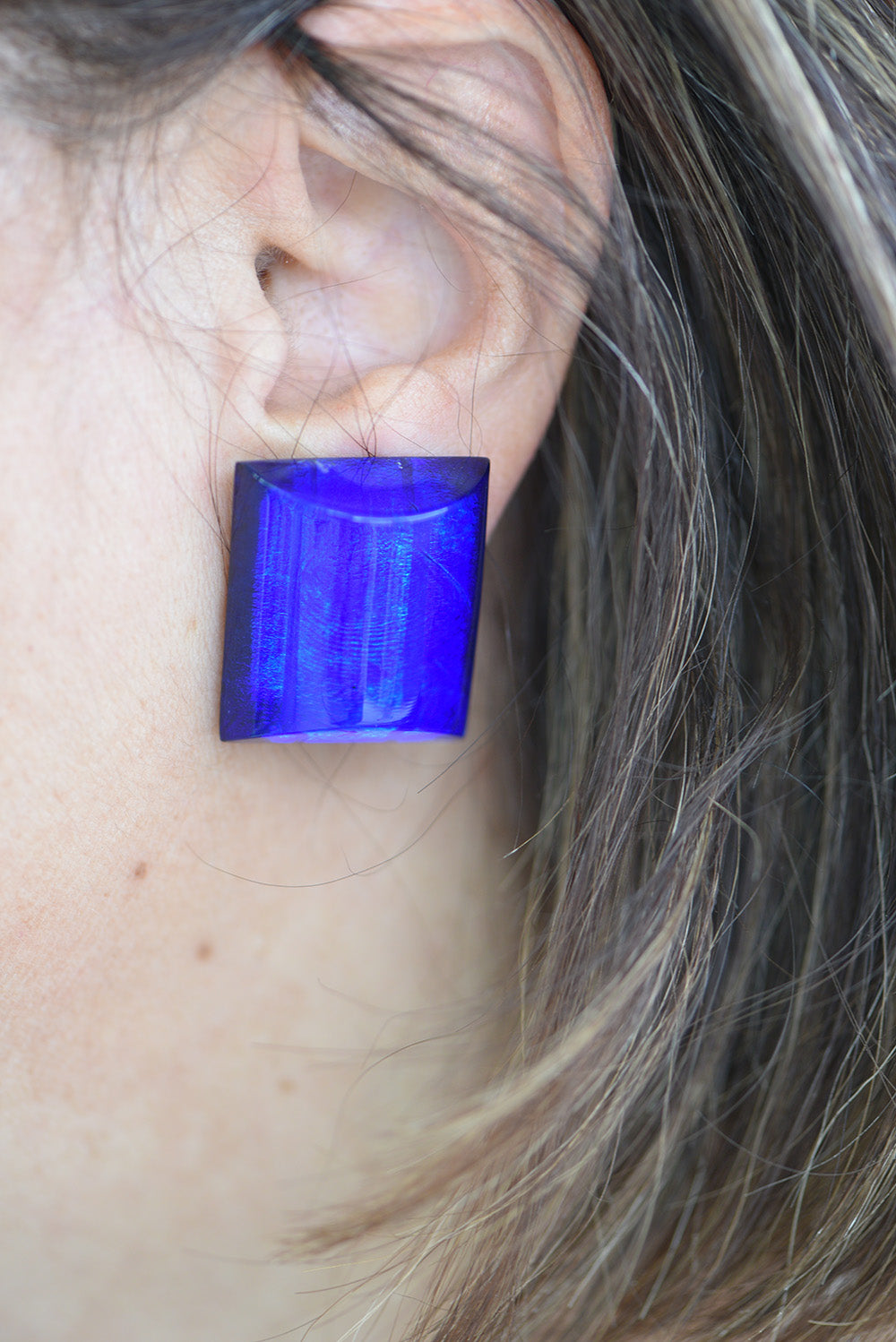 Clip on Blue Earrings - Blue