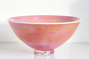 Pink & Gold Bowl with White Rim