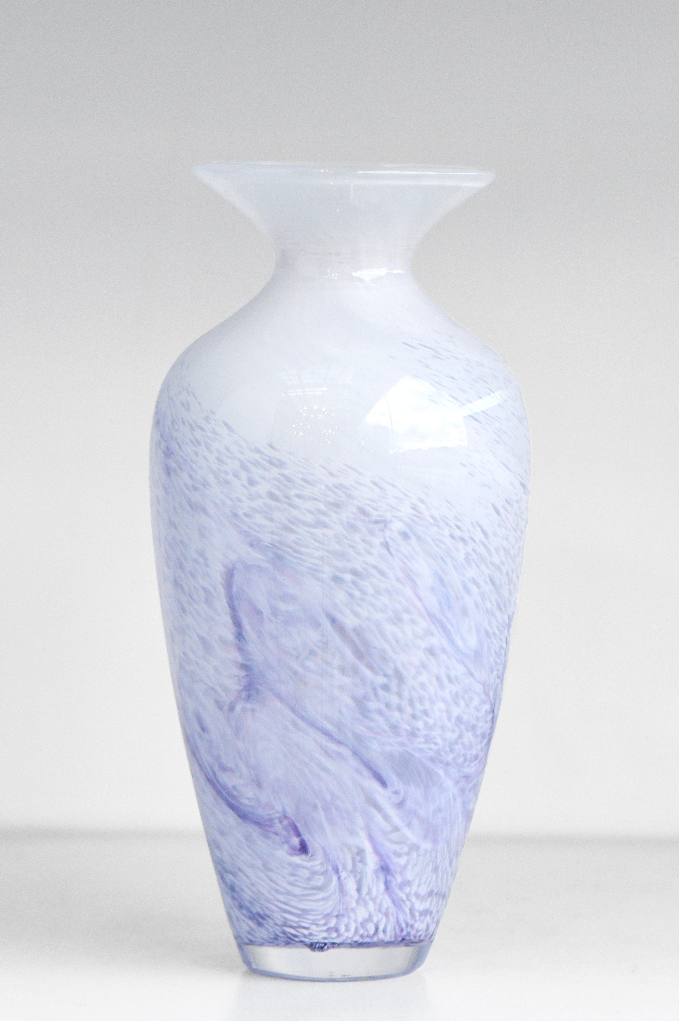 White Vase with Pale Purple Details