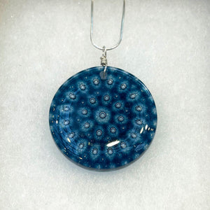 Jade Tapson - Printed Dark Blue and Clear Pendant