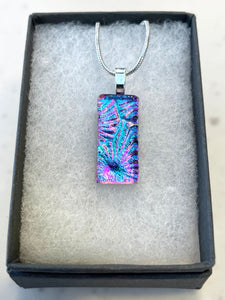 Jade Tapson - Pink, Purple & Blue Patterned Dichroic Necklace