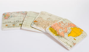 Coasters Vintage Map Design