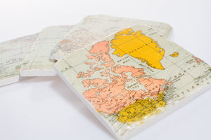 Coasters Vintage Map Design