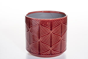 Berry Wavy Ceramic Pot Cover - Small