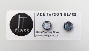 Jade Tapson - Dichroic Stud Sterling Silver Earrings -Silver